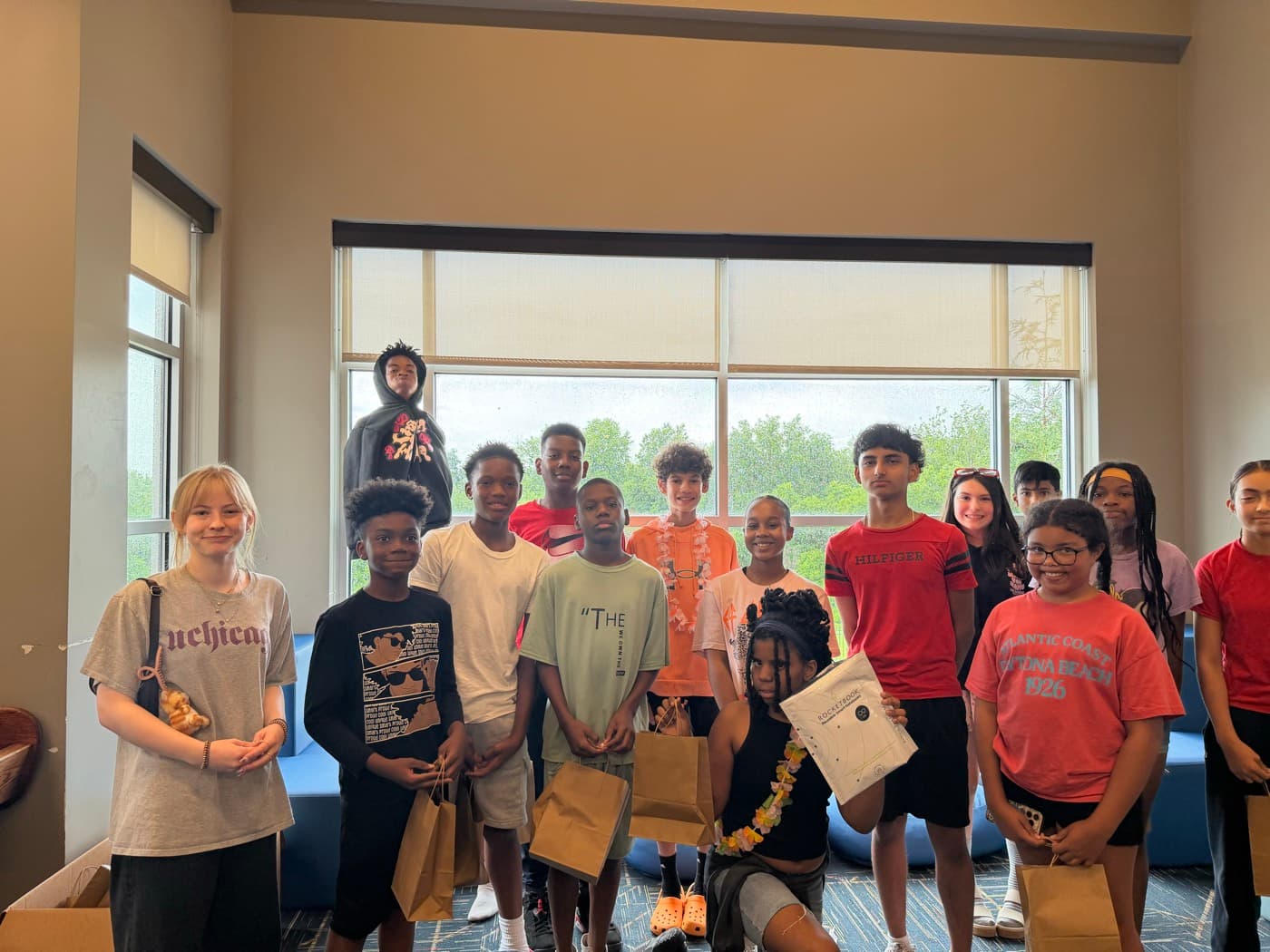Group photo of students at the summer AI literacy session